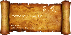 Paczolay Ibolya névjegykártya