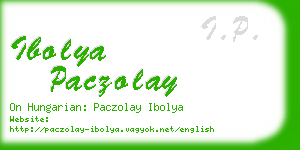 ibolya paczolay business card
